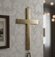 ESPLANADE Brass Jesus Christ Cross – Holy Cross, Antique Look Idol, Christian Cross for Prayer, Christmas Gifts, Home Office Décor, Housewarming Gifts