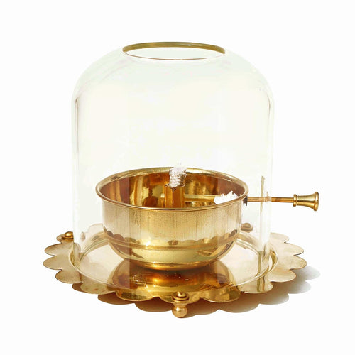 Esplanade Akhand Diya with Adjustable Bati, Diya with Cover for Puja, Akhand Diya for Puja, Deepak for Pooja, Deepam, Pooja Items, Golden 5