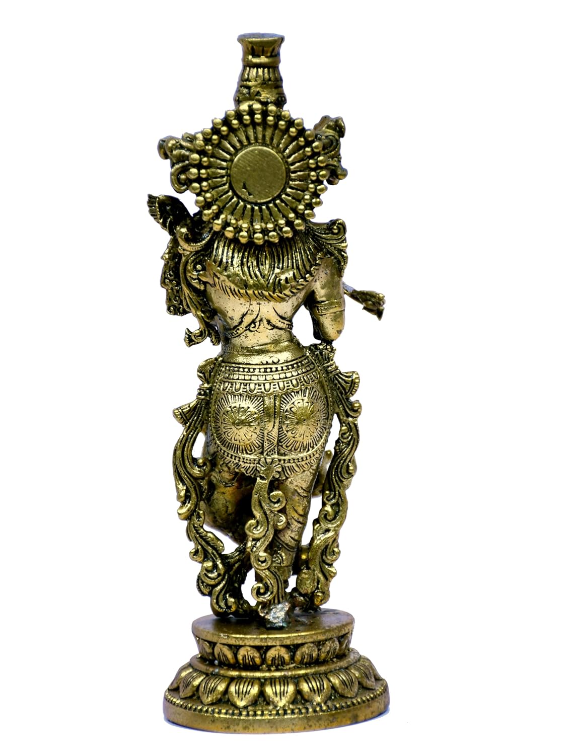 ESPLANADE Brass Krishna Statue, Krishan Murti, Kishan Krishna Idol Small, Hindu God Idols for Pooja Room, Mandir Decoration, Home Decoration Items for Living Room, Golden 6"