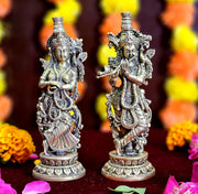 ESPLANADE Brass Radha Krishna Statue, 6" Radha Krishna Idol for Couples, Kishan Krishan Murti for Temple, Hindu God Idols for Pooja Room, Mandir Decoration, Wedding Gift for Couples