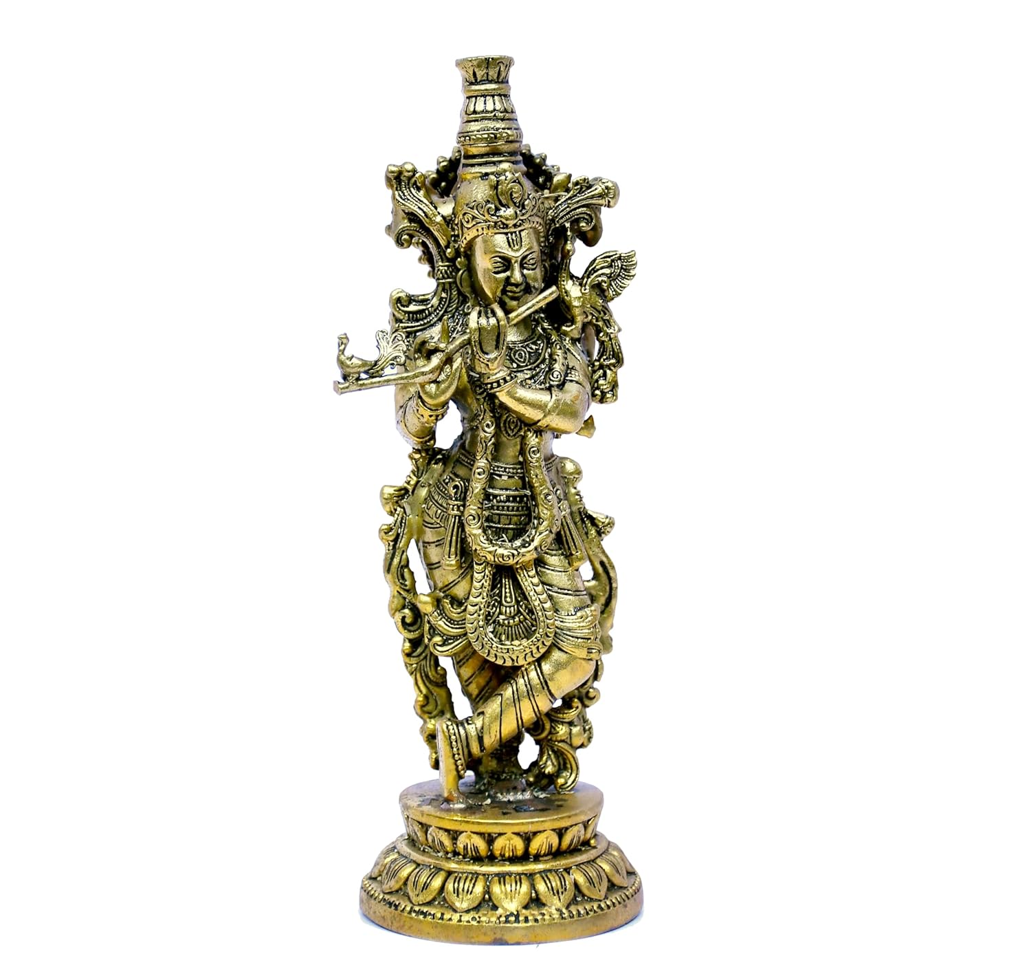 ESPLANADE Brass Radha Krishna Statue, 6" Radha Krishna Idol for Couples, Kishan Krishan Murti for Temple, Hindu God Idols for Pooja Room, Mandir Decoration, Wedding Gift for Couples