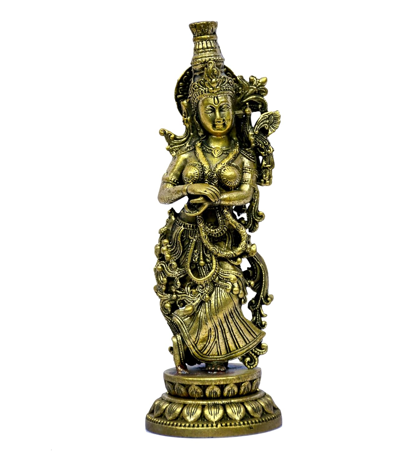 ESPLANADE Brass Radha Krishna Statue, 6" Radha Krishna Idol for Couples, Kishan Krishan Murti for Temple, Hindu God Idols for Pooja Room, Mandir Decoration, Wedding Gift for Couples