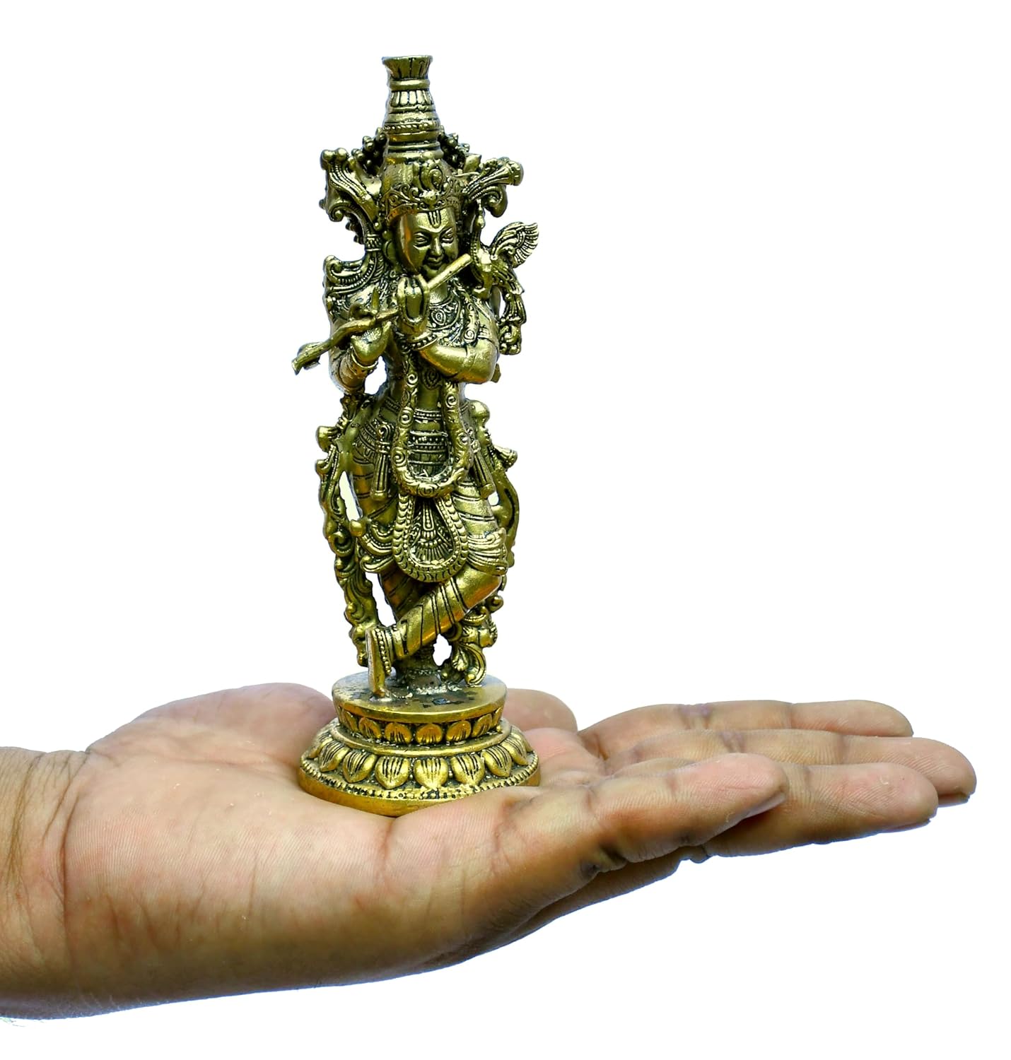ESPLANADE Brass Radha Krishna Statue, 6" Radha Krishna Idol for Couples, Kishan Krishan Murti for Temple, Hindu God Idols for Pooja Room, Mandir Decoration, Wedding Gift for Couples