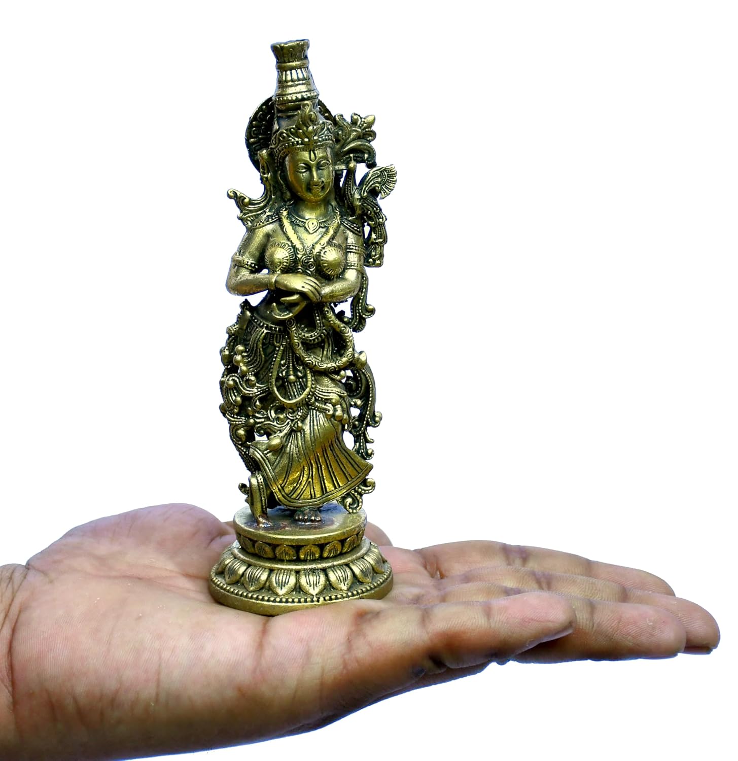 ESPLANADE Brass Radha Krishna Statue, 6" Radha Krishna Idol for Couples, Kishan Krishan Murti for Temple, Hindu God Idols for Pooja Room, Mandir Decoration, Wedding Gift for Couples