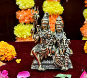 ESPLANADE Brass Shiv Parivar Murti for Home Puja, 4.3" Shiva Idol, Shiv Family Statue Parvati Kartikay, Ganesh, Hindu God Idols for Pooja Room, Mandir Decoration