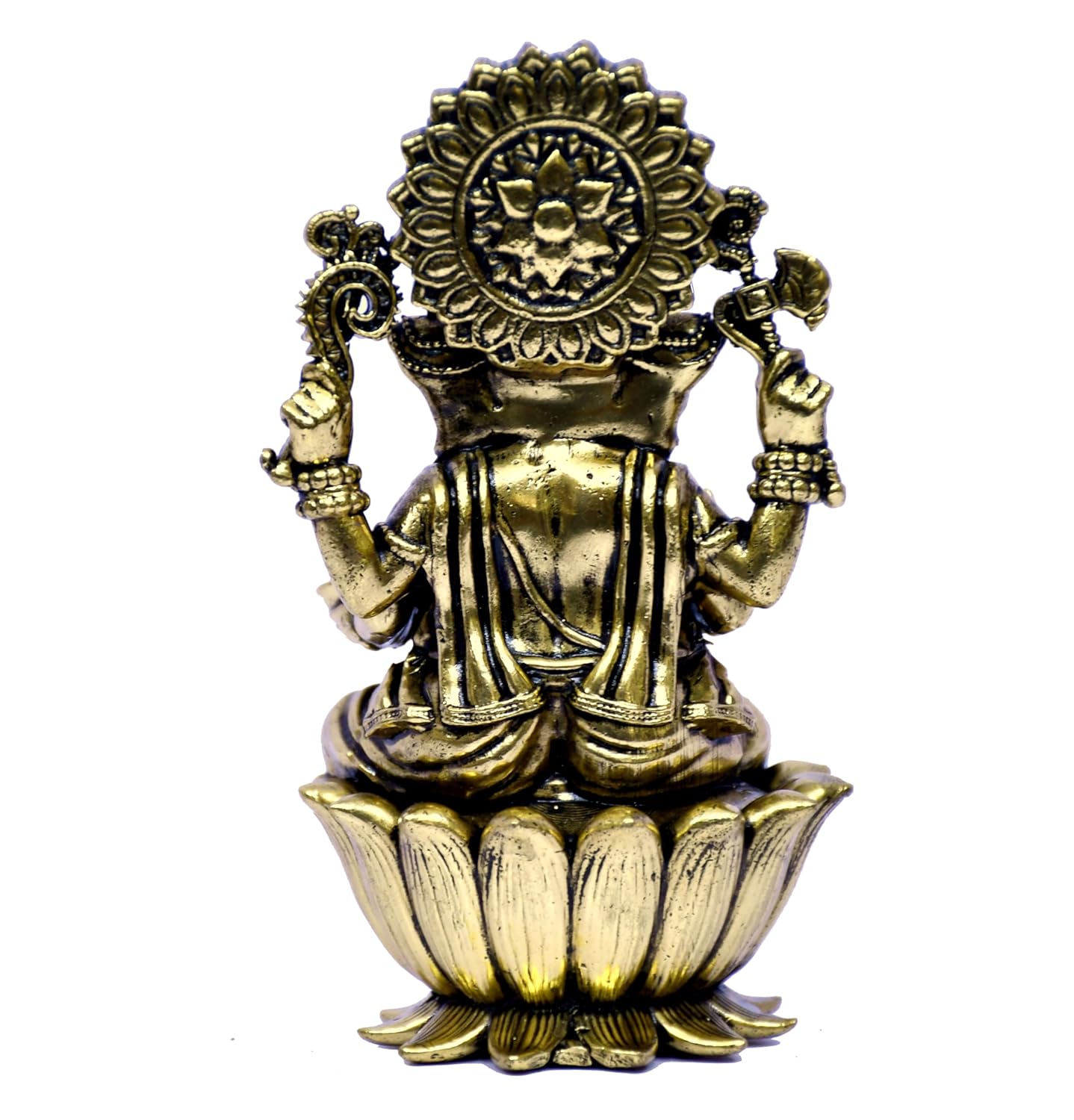 ESPLANADE Ganesh Idol for Home Décor, 4" Ganesha Sitting on Lotus Ganesha Idols, Brass Decoration Items for Home, Gurupurnima Gifts, Ganapati Murti for Pooja Room