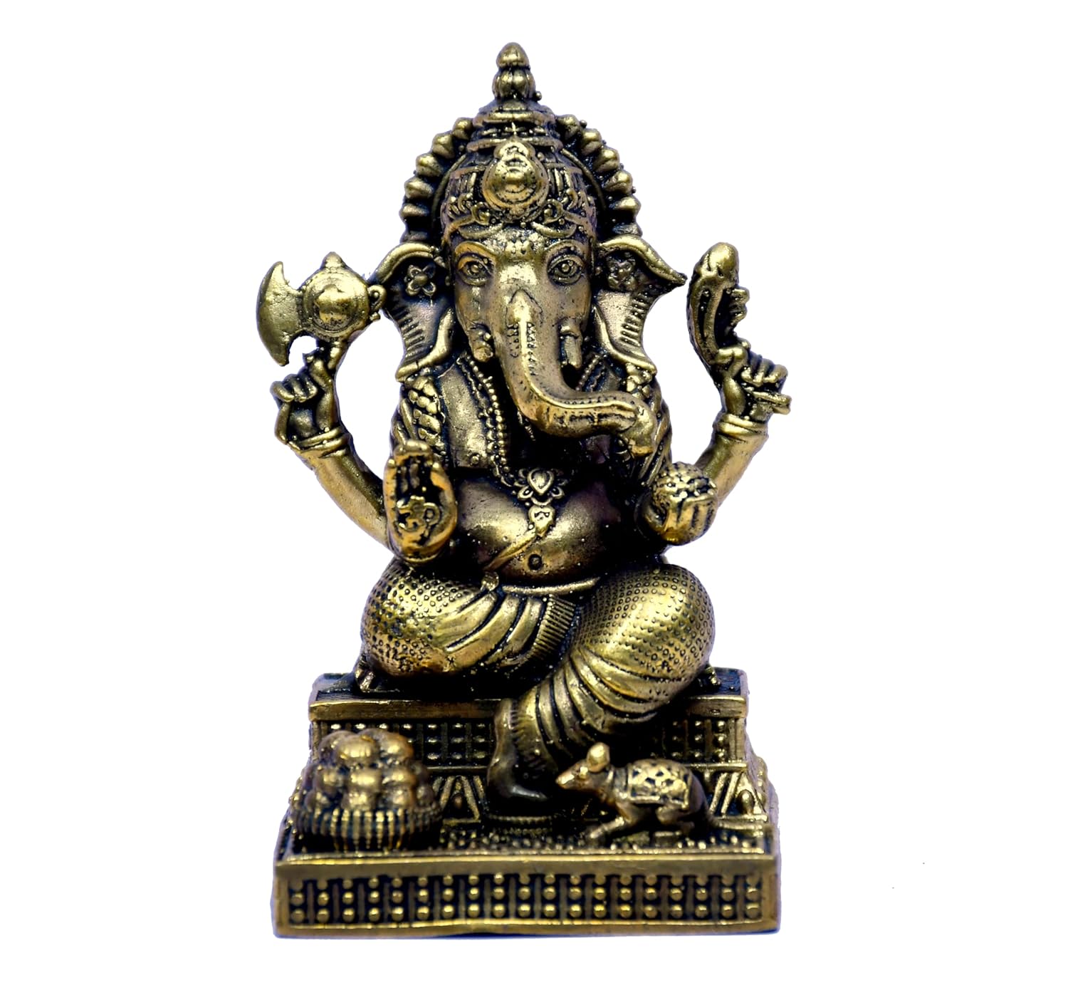 ESPLANADE Ganesh Idol for Home Décor, 3.5" Ganesha Idols, Brass Decoration Items for Home, Gurupurnima Gifts, Ganapati Bappa Murti for Pooja Room