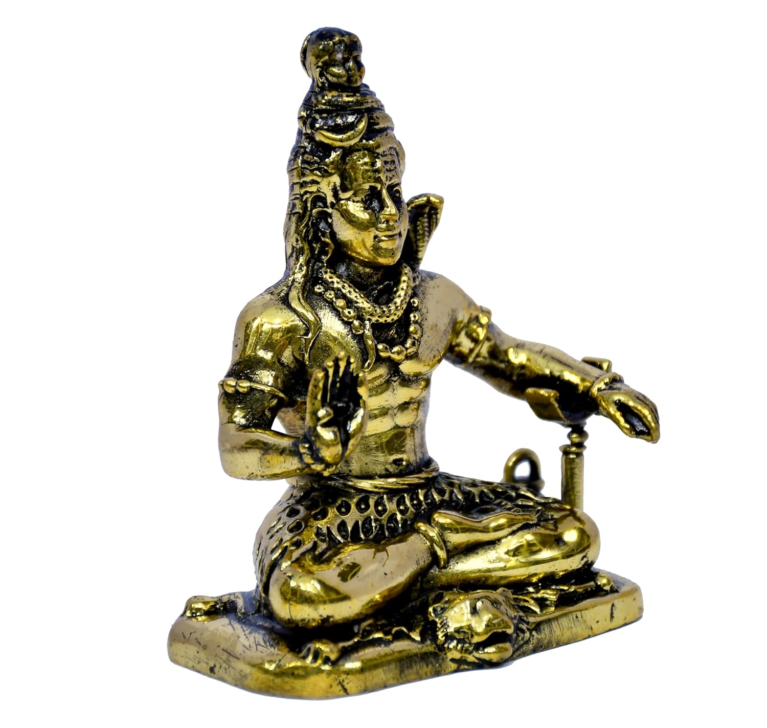 ESPLANADE Brass Shiva Idol – 4" Shiv Mahadev Murti, Adiyogi Statue, Brass Decoration Items for Home and Temple, Shankar Murti