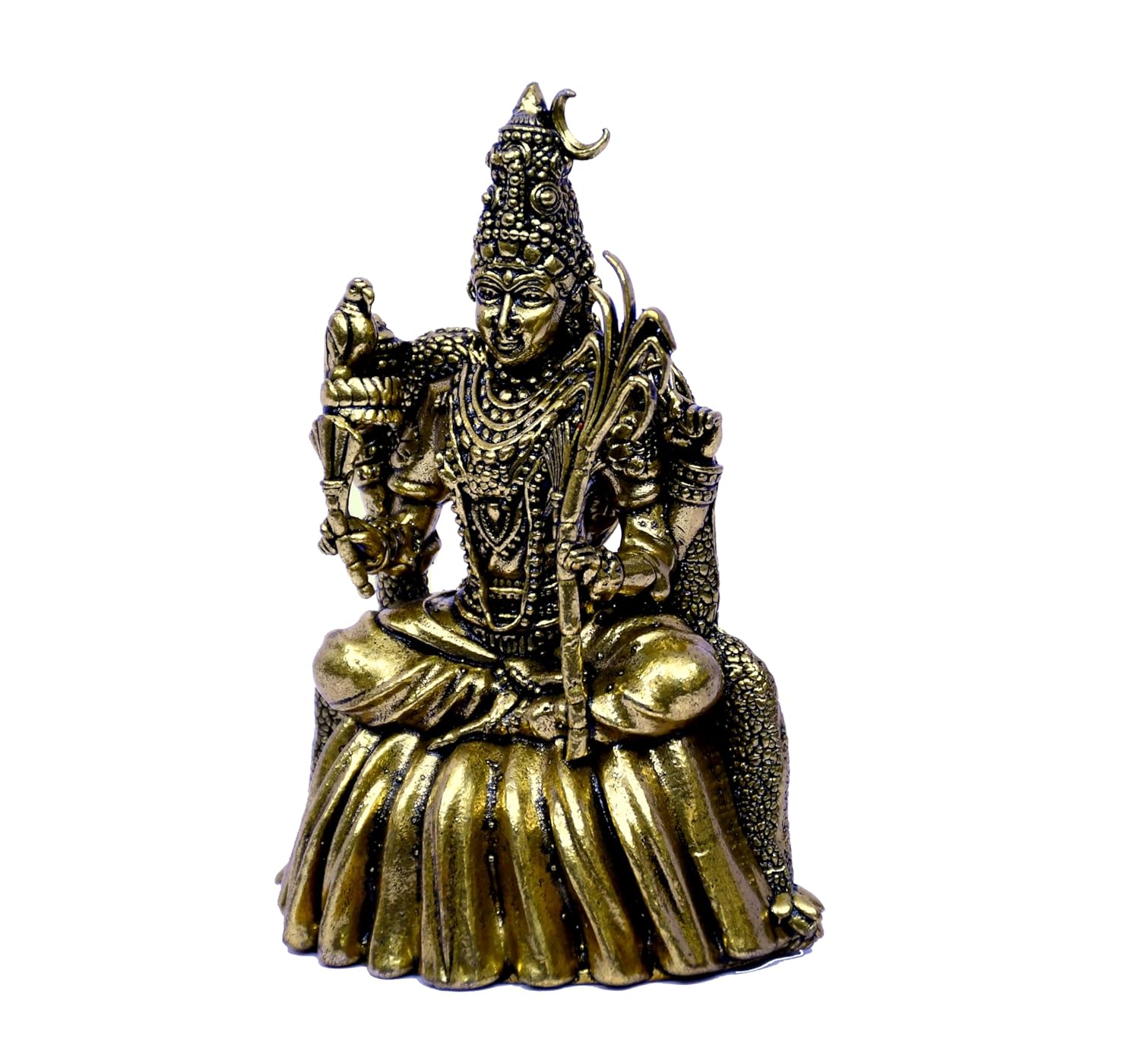 ESPLANADE Brass Tripura Sundari Idol, 4" Goddess Rajarajeshwari Murti, Lalitha Devi Statue, Sodashi, Adhi Parasakthi, Brass Decoration Items for Home and Temple