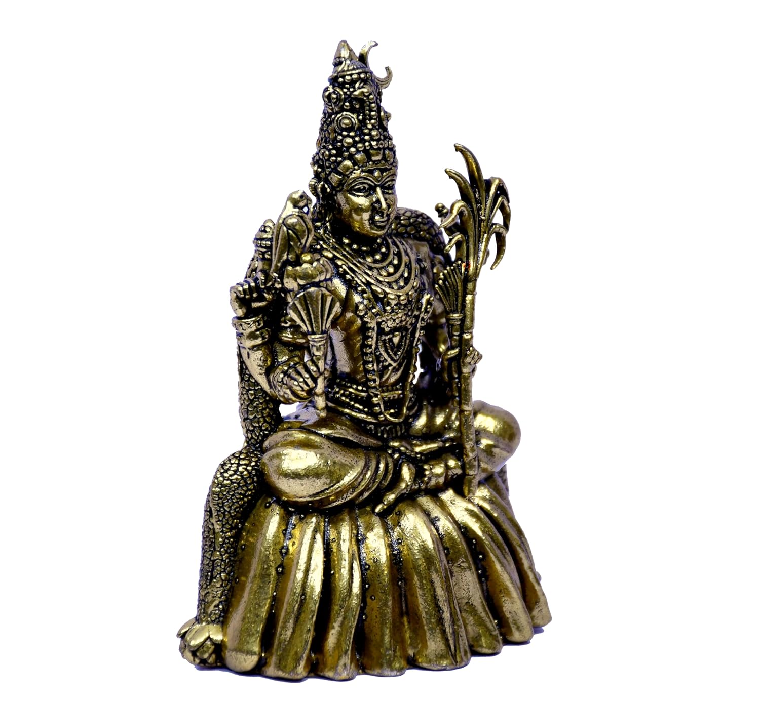 ESPLANADE Brass Tripura Sundari Idol, 4" Goddess Rajarajeshwari Murti, Lalitha Devi Statue, Sodashi, Adhi Parasakthi, Brass Decoration Items for Home and Temple
