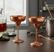 ESPLANADE Copper Cocktail Glasses, Metal Wine Goblets, Champagne Flutes, Royal Medieval Chalices Vintage Coupes, Diwali Gift, Wedding Anniversary Gift