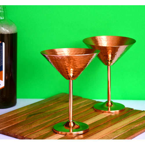 ESPLANADE Copper Cocktail Glasses, Metal Wine Goblets, Champagne Flutes, Royal Medieval Chalices Vintage Coupes, Diwali Gift, Wedding Anniversary Gift