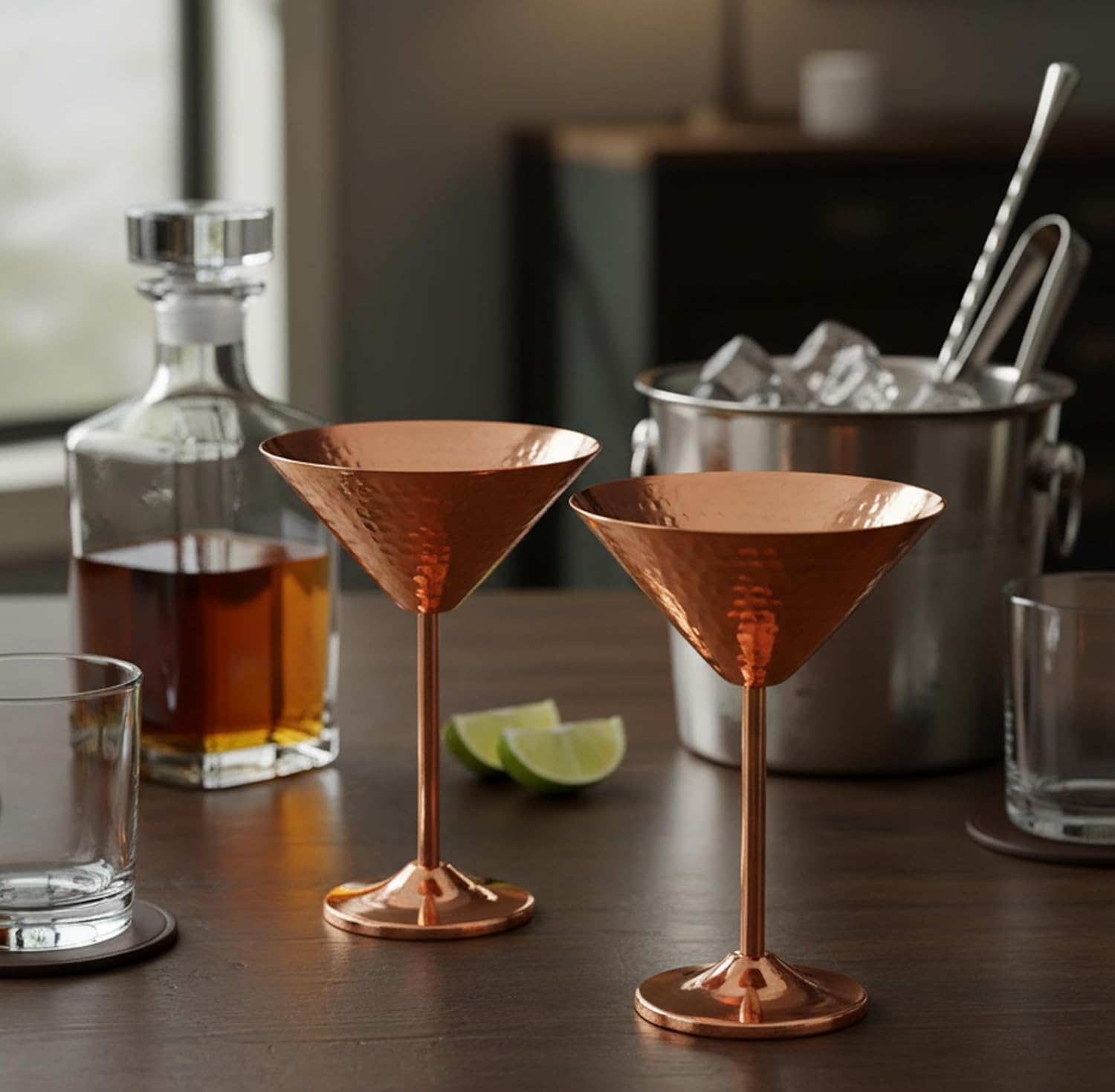 ESPLANADE Copper Cocktail Glasses, Metal Wine Goblets, Champagne Flutes, Royal Medieval Chalices Vintage Coupes, Diwali Gift, Wedding Anniversary Gift