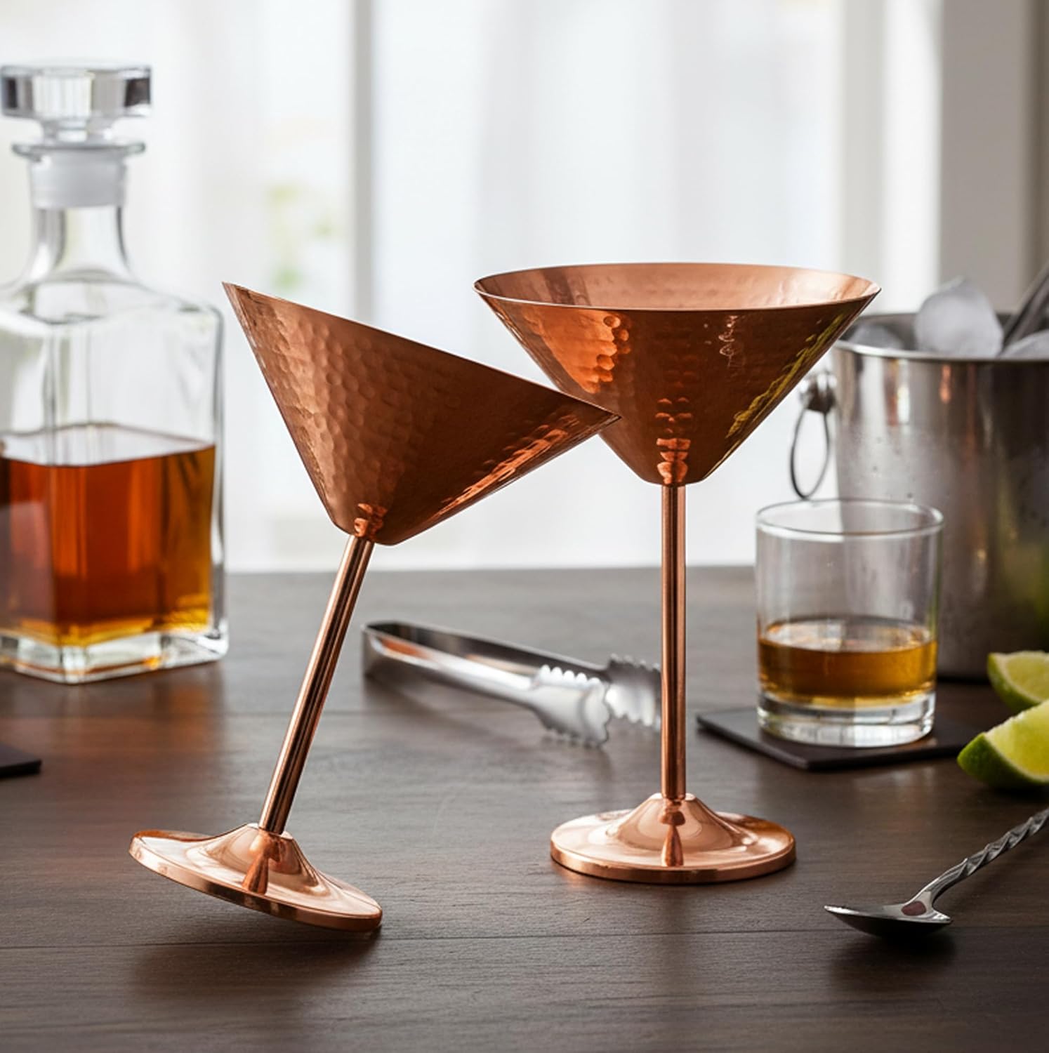 ESPLANADE Copper Cocktail Glasses, Metal Wine Goblets, Champagne Flutes, Royal Medieval Chalices Vintage Coupes, Diwali Gift, Wedding Anniversary Gift