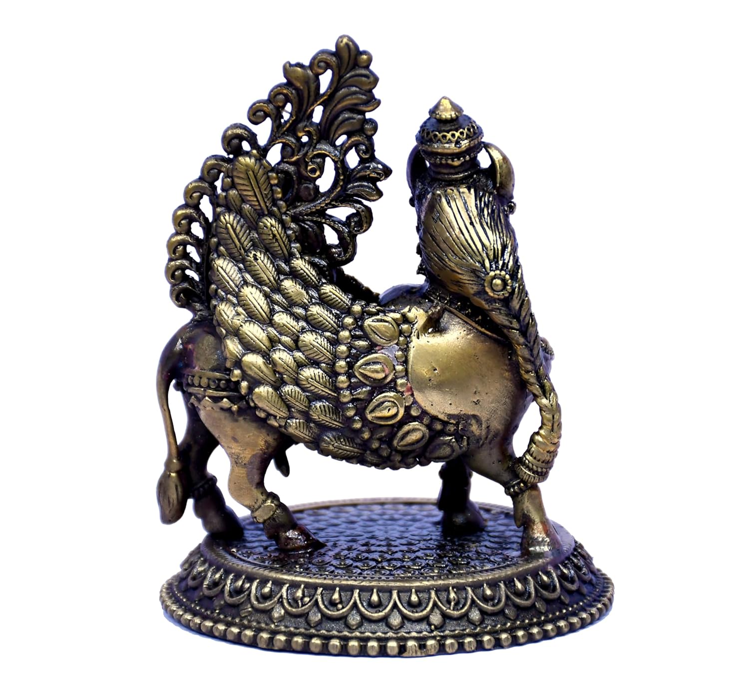 ESPLANADE Brass Kamadhenu Cow Murti - 4" Nandi Kamadhenu Idol with Wings & Face, House Warming Gifts, Good Luck Home Décor Gift Items, Feng Shui Vastu