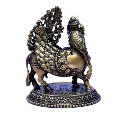ESPLANADE Brass Kamadhenu Cow Murti - 4" Nandi Kamadhenu Idol with Wings & Face, House Warming Gifts, Good Luck Home Décor Gift Items, Feng Shui Vastu