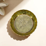 ESPLANADE Brass Plate for Puja Engraved, Set of 2 Bhog Thali Brass Items for Pooja & Kitchen, Prasadam Bowls for Pooja, Diwali Gift Items, Puja Essentials for Home Mandir