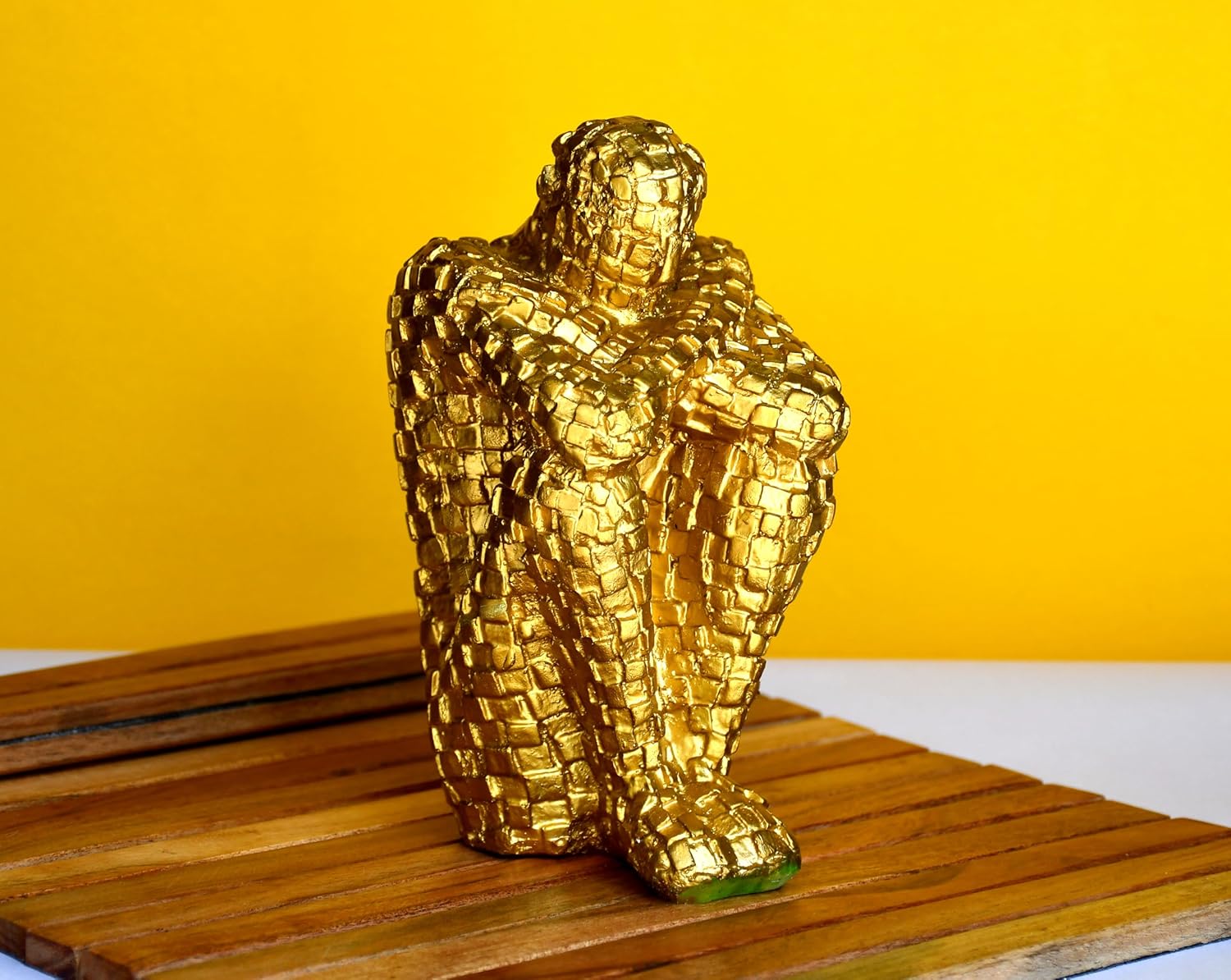 ESPLANADE Resin Thinking Man Statue Showpiece for Home Decor Living Room Ð 7in Abstract Sculpture, Elegant Modern Art Office Desktop DŽcor, Nordic Thinker