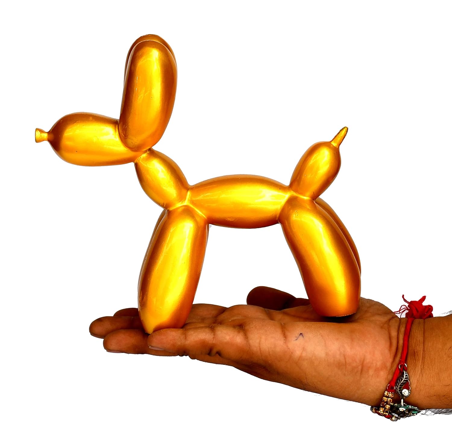 ESPLANADE Resin Balloon Art Dog Showpiece Statue Decorative Figurine, Home Decoration Items for Living Room, Modern DŽcor, Golden Yellow 7.5in