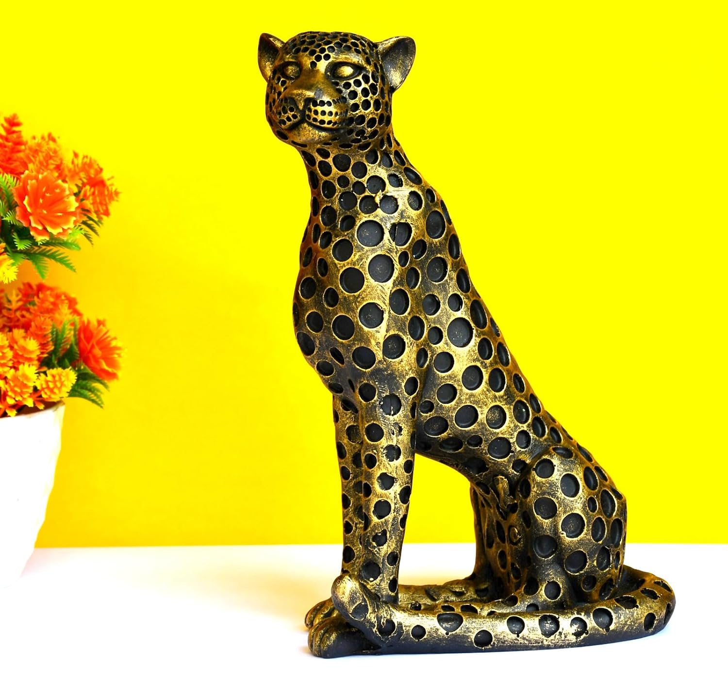 ESPLANADE Resin Black Panther Showpiece Statue Decorative Figurine, Home Decoration Items for Living Room, Antique Look DŽcor, 10in