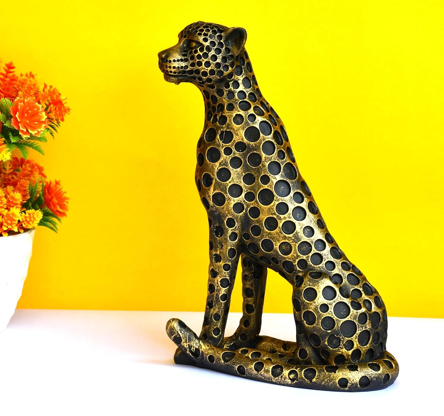 ESPLANADE Resin Black Panther Showpiece Statue Decorative Figurine, Home Decoration Items for Living Room, Antique Look DŽcor, 10in