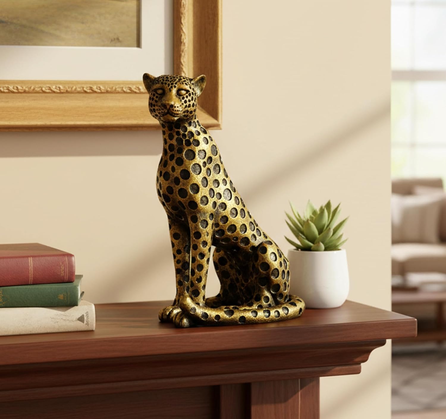 ESPLANADE Resin Black Panther Showpiece Statue Decorative Figurine, Home Decoration Items for Living Room, Antique Look DŽcor, 10in