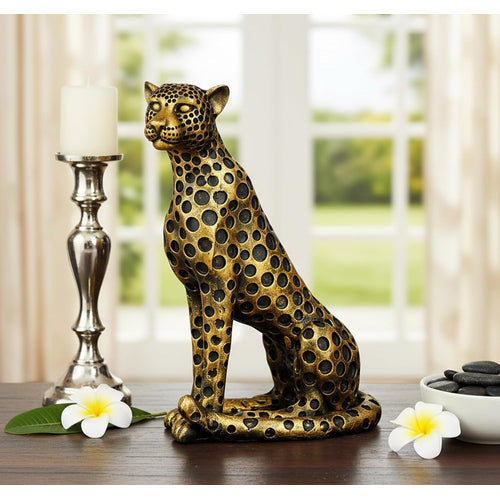 ESPLANADE Resin Black Panther Showpiece Statue Decorative Figurine, Home Decoration Items for Living Room, Antique Look DŽcor, 10in