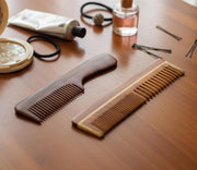 eSplanade Wooden Comb for Men & Women - Set of 2 - Sheesham Indian Rosewood Handmade Beard Moustache Combs, Wooden Grooming Set - Brown