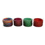 ESPLANADE Designer Glass Bangles Set, Chudi Set for Women, Glitter Multicolour Traditional Bangles Chudiyan, Pack of 48 (12 each colour), Stylish Fashion Jewellery