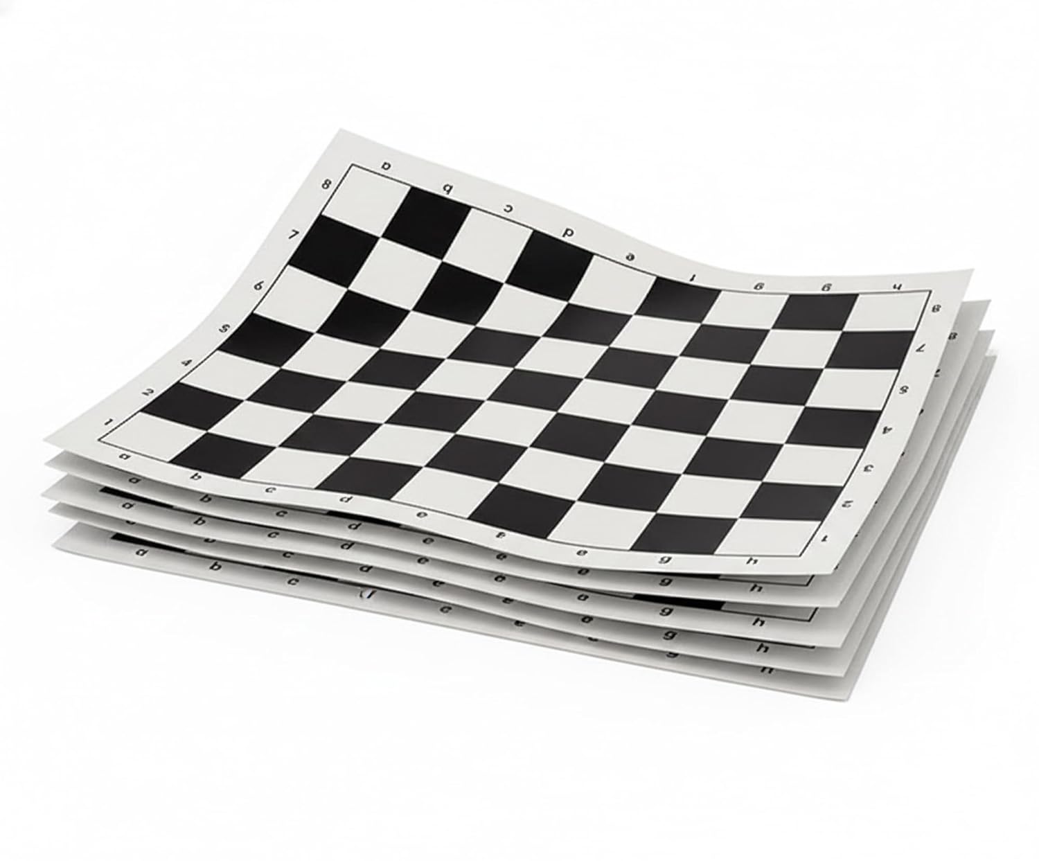 StonKraft 18.2'' x 18.2'' Tournament Chess Vinyl Foldable Chess Board Only, Pack of 5, for Professional Chess Players (Without Pieces) (Black)