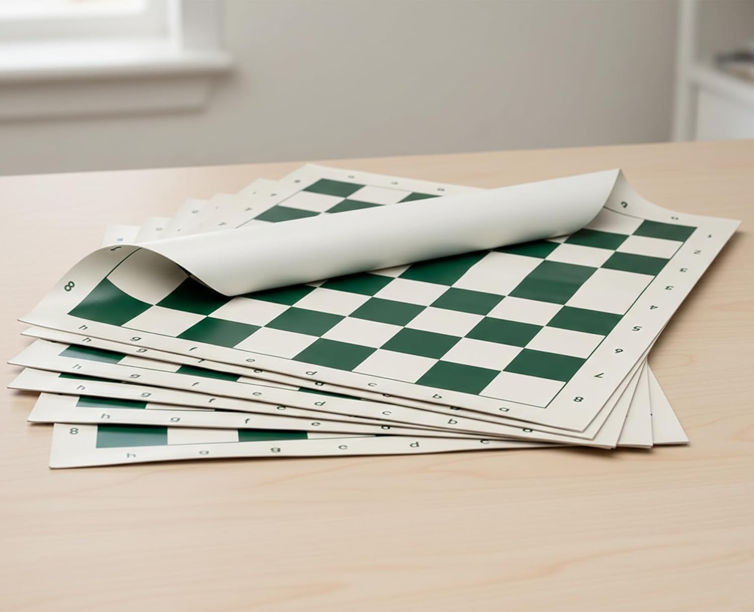 StonKraft 18.2'' x 18.2'' Tournament Chess Vinyl Foldable Chess Board Only, Pack of 5, for Professional Chess Players (Without Pieces)