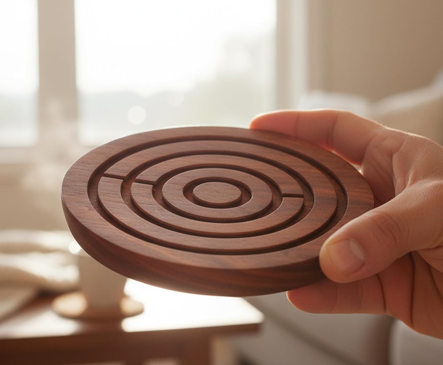 StonKraft Wooden Labyrinth Board Game Ball in a Maze Puzzle Toys - Indoor Puzzle Game for Young Adults (4 Inches Set of 2)