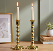 Esplanade Metal Candle Holder Set of 2, Dining Table Centrepiece, Aesthetic Decorative Items for Living Room, Candle Holder Stand, Diwali Decoration for Home, Christmas Décor - 8in