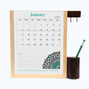 IVEI Classique Monthly Planner Calendar with Keyhook and Stationery Holder/Vase