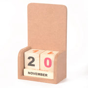 IVEI DIY MDF Perpetual Calendar Wooden Craft - MDF Mini Wooden Calendar - Plain MDF Blank Desk Calendar for Painting Wood Sheet Craft, Decoupage, Resin Artwork & Decoration (Curved, Straight)