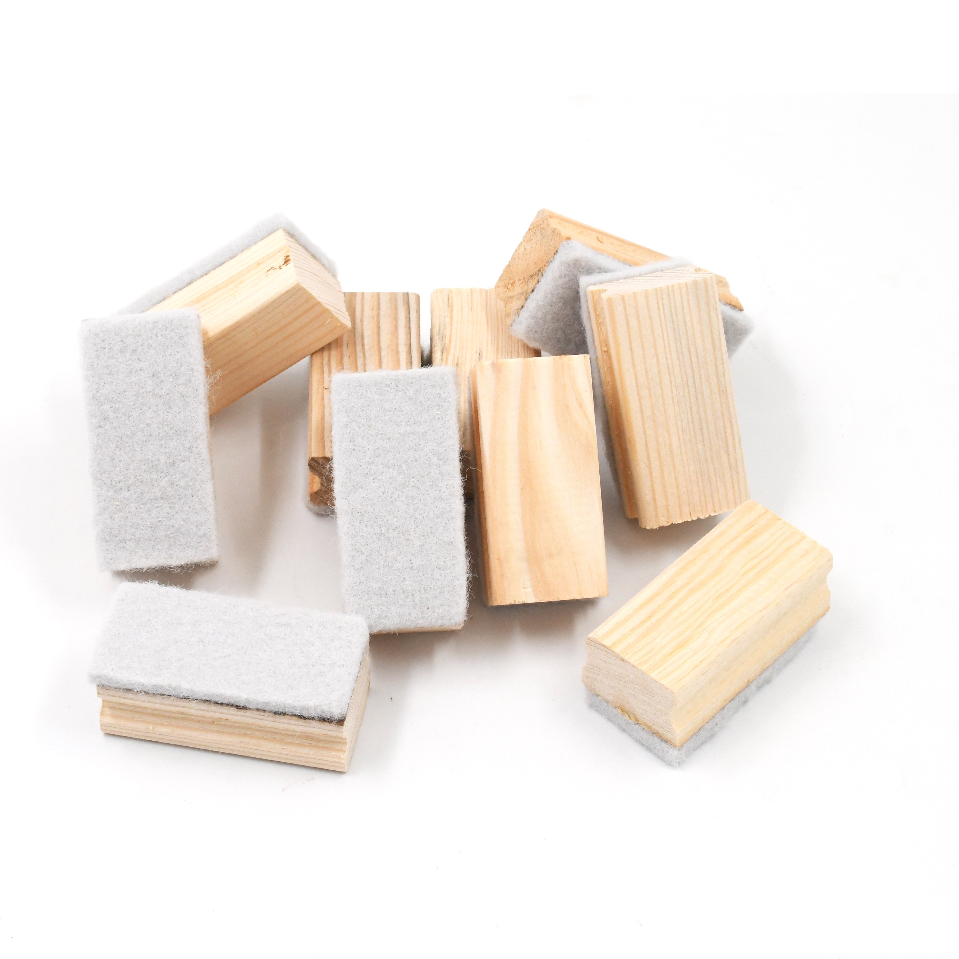 IVEI Wooden Mini Dusters for Blackboards and Whiteboards | Set of 10 | Marker and Chalk Eraser for Classroom, School, Home and Office use | Teaching Tools for Teachers and Students (10)