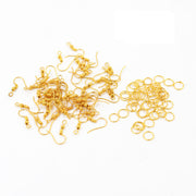 IVEI DIY Earring Hooks & Jump Rings for Jewellery Making Ð Bulk Pack | DIY Projects, Quilling & Craft | Ideal for Artists, Professionals, Kids (50 Golden)