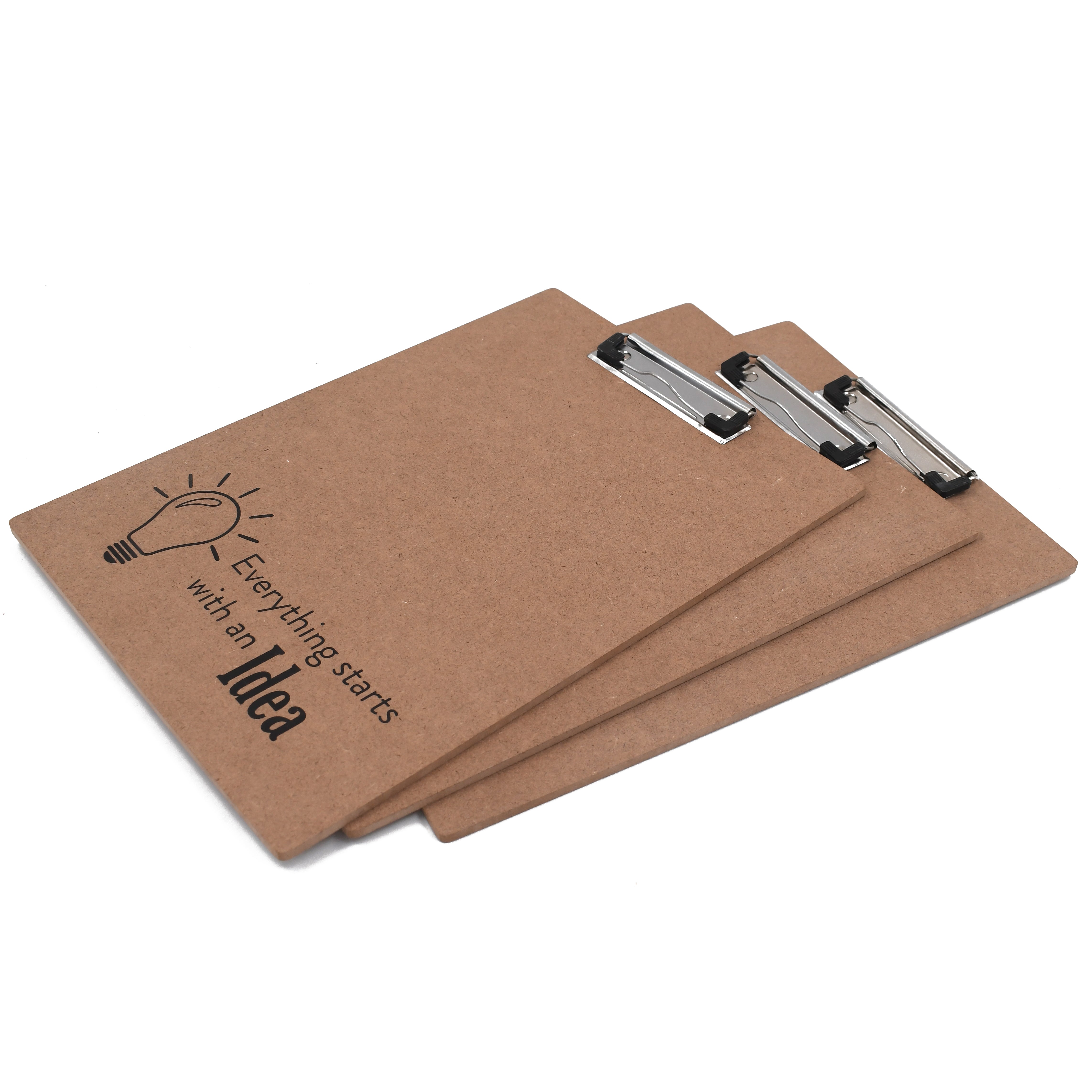 IVEI Clip Pad Writing Board | Examination Board, Drawing Pad & Note-Taking Board with Quotes | MDF A4 Plain - Set of 3 | School, Office and Home use