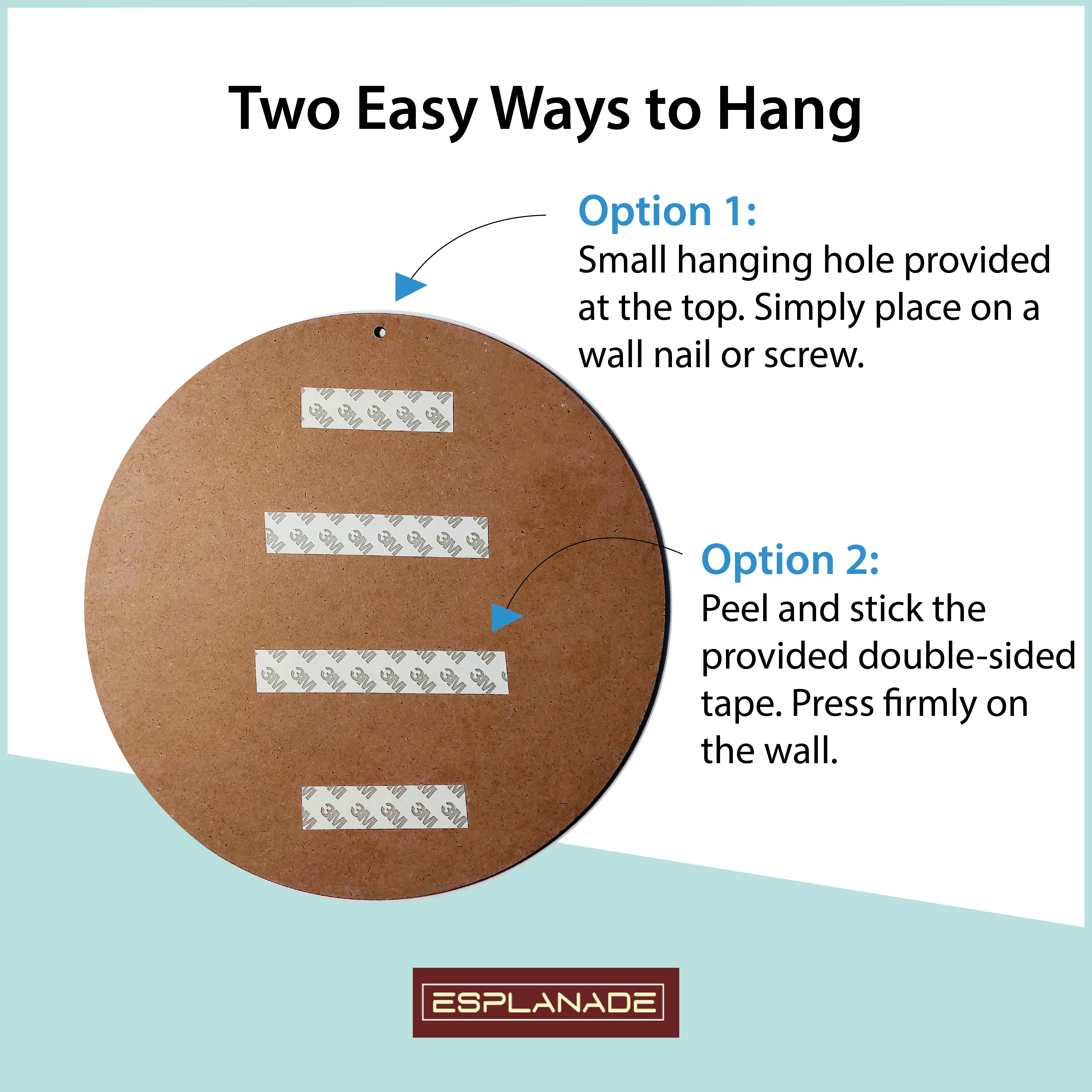 ESPLANADE Wood Wall Hanging- Satiya, Om, Ganesh & Mandala Home Decoration Items for Living Room, Wall Decor Items, Decor for Home and Office - 12in