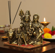 ESPLANADE Brass Shiv Pariwar - Shiva Family - Shiv Parvati Shiva Bholenath Shankar Ganesha Nandi Murti Moorti Idol Statue Sculpture - 5.5" Inches