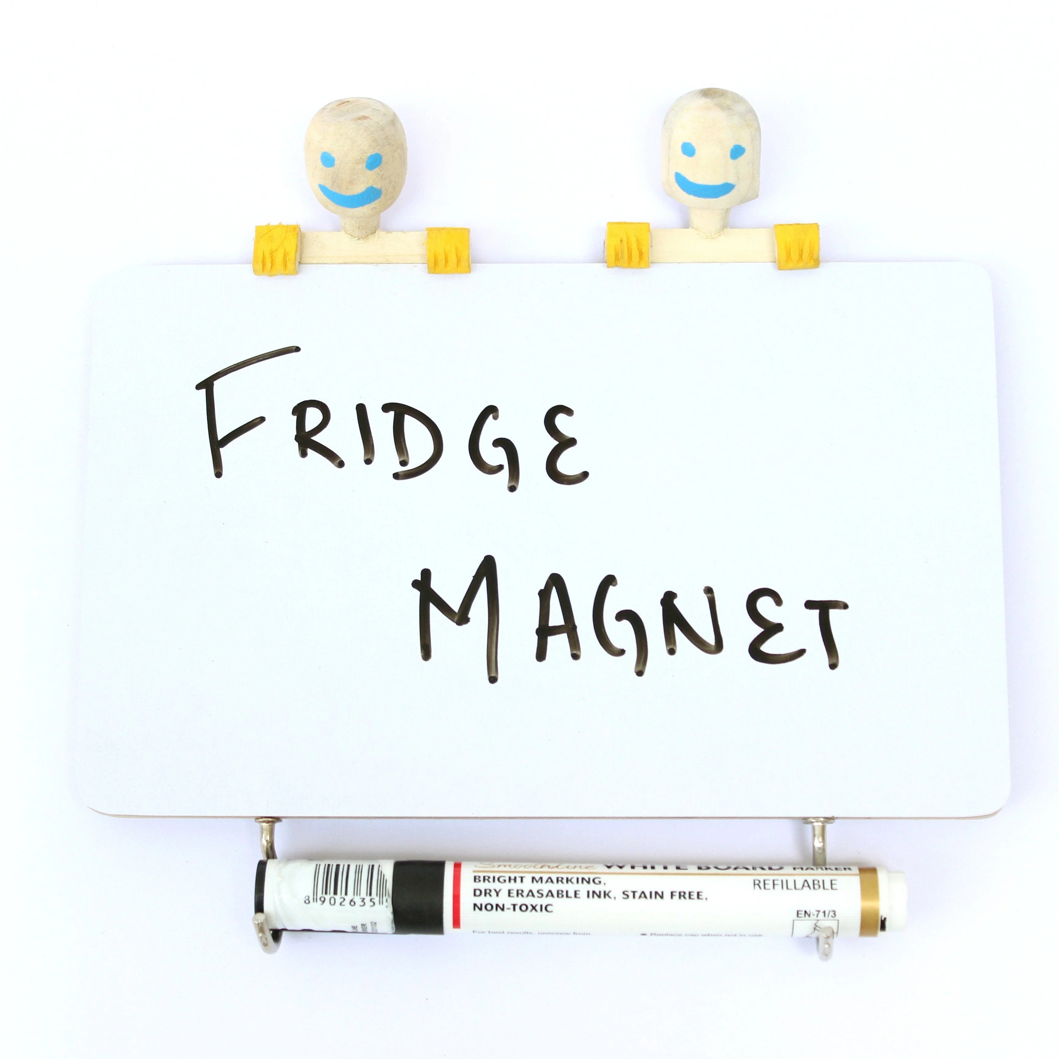 IVEI Utility Fridge Magnet with a Dry Erase Board - Budget Gifts - Unique Ideas - whiteboard (Peeping Figures, Yellow)