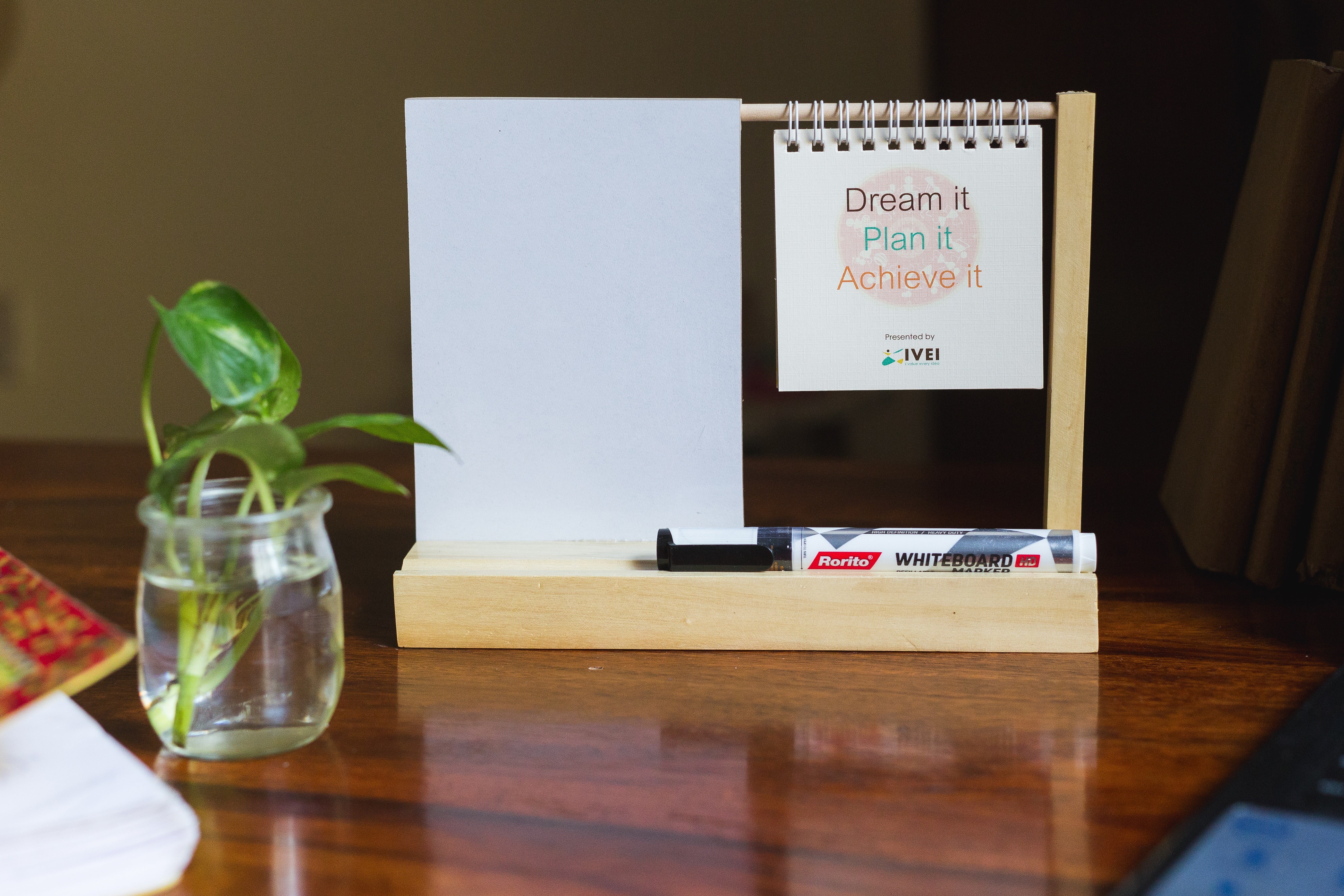 IVEI Warli Utility Desk Calendar with a whiteboard - Dry Erase Board for Desk