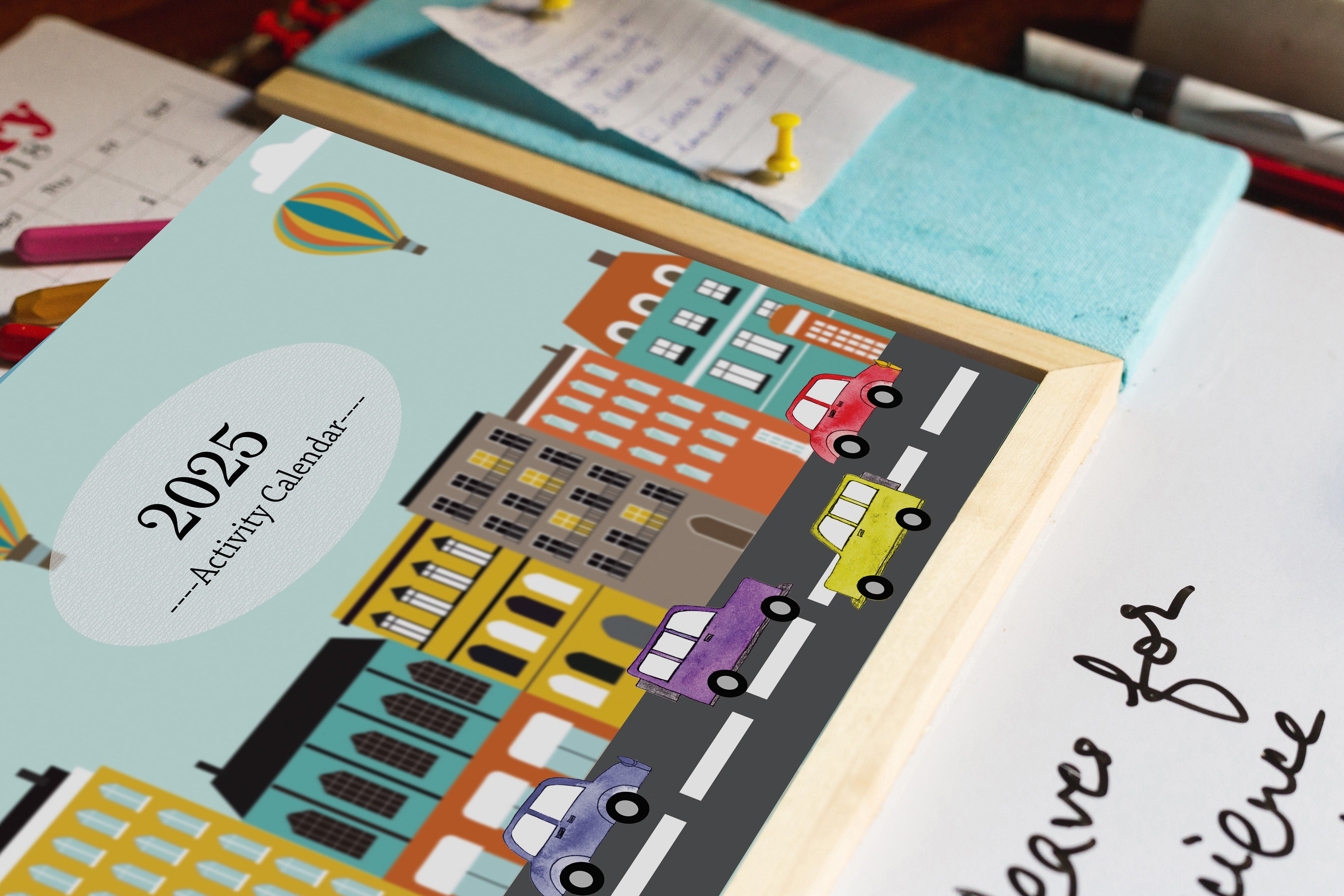 IVEI Kids Activity Calendar with Whiteboard & Pin Board - Combination Board Hanging Wall with Calendar Set with Marker & Duster Holder - Innovative Gift for Kids Room Decor, School, Home - Blue