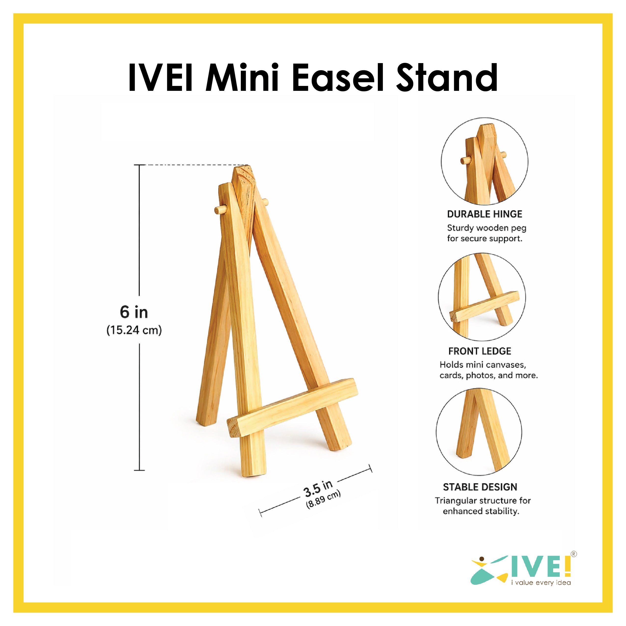 IVEI Mini Chalkboard Easel - Set of 6 | Tabletop Display Board for Café, Wedding, Party & Office Decor