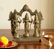 StonKraft - Brass Ram Darbar includes Rama, Sita, Laxman, Hanuman Murti Idol Statue Figurine | 6.75" inches