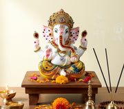 eSplanade Resin Ganesha Ganesh Murti Idol Statue Sculpture - Multi-colour - 9", 11" Inches