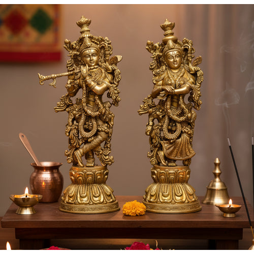 eSplanade - Brass Radha Krishna - Big Size - Brass Radha Idol Statue Sculpture (21
