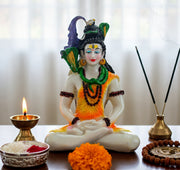 Esplanade Resin Shiva Shiv Adiyogi Natraj Idol Murti Figurine for Pooja at Home and mandir - 9" Inches - Multi